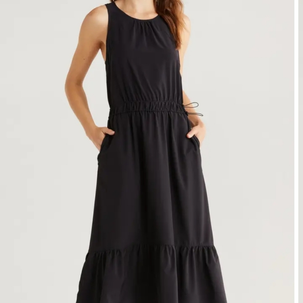 Zella Drawcord Waist Tiered Maxi Dress